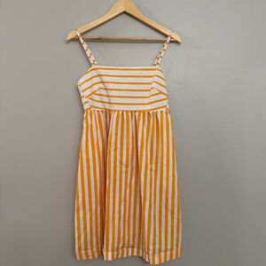 J. Crew Yellow and White Striped Mini Sundress